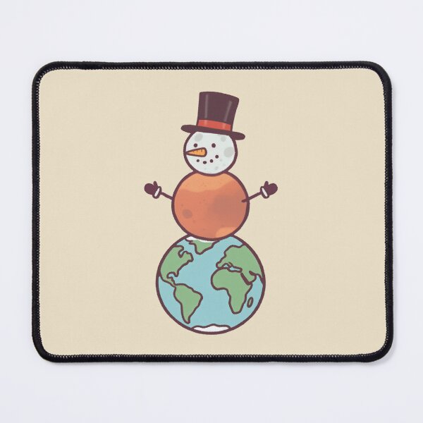 Item preview, Planets Snowman, whimsical stacked planet snowman illustration designed and sold by Magnificent Lizard.