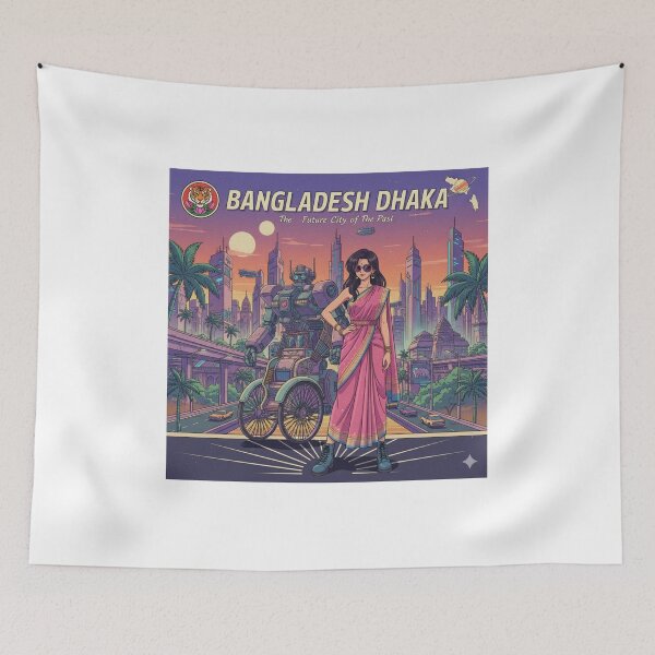 Item preview, Retro Anime Bangladesh Dhaka Travel T Shirt Design designed and sold by ANIMEX00.
