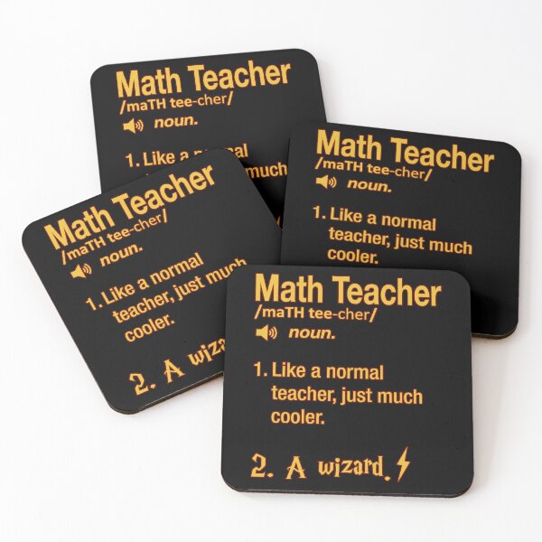 Item preview, Funny Nerdy Math Teacher Like a Normal Teacher Just Much Cooler A Wizard Yellow Maroon Text designed and sold by MathWare MathClips.
