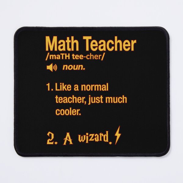 Item preview, Funny Nerdy Math Teacher Like a Normal Teacher Just Much Cooler A Wizard Yellow Maroon Text designed and sold by MathWare MathClips.