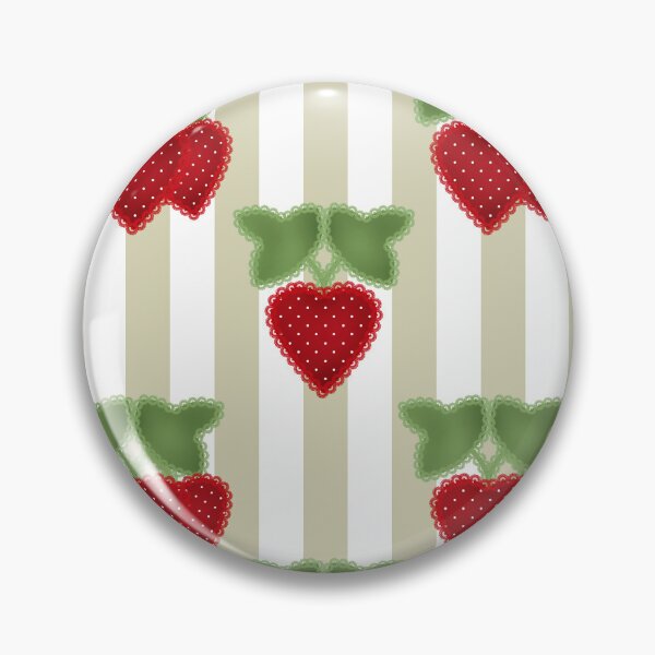 Item preview, Strawberry applique on striped background retro  designed and sold by fuzzyfox.