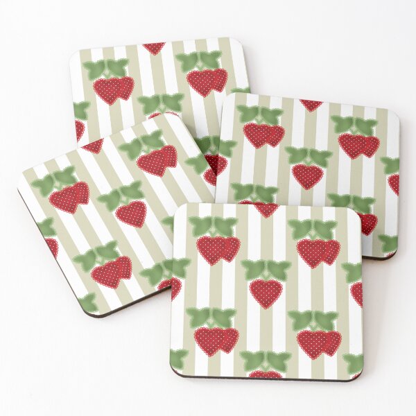 Item preview, Strawberry applique on striped background retro  designed and sold by fuzzyfox.