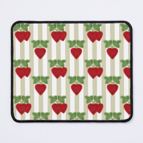 Item preview, Strawberry applique on striped background retro  designed and sold by fuzzyfox.