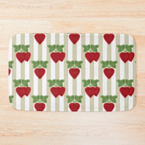 Item preview, Strawberry applique on striped background retro  designed and sold by fuzzyfox.