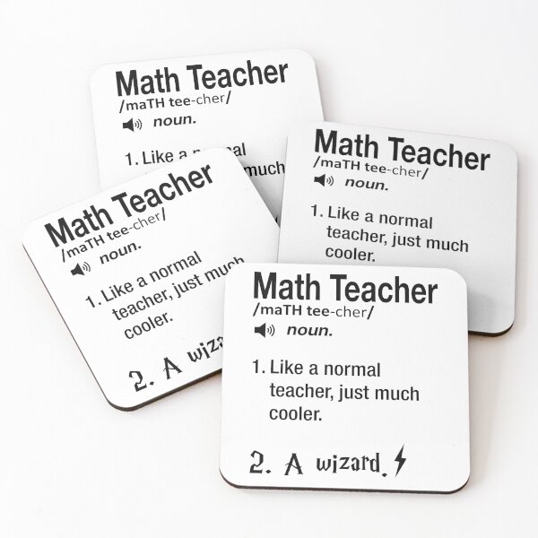 Item preview, Funny Nerdy Math Teacher Like a Normal Teacher Just Much Cooler A Wizard Black Text designed and sold by MathWare MathClips.