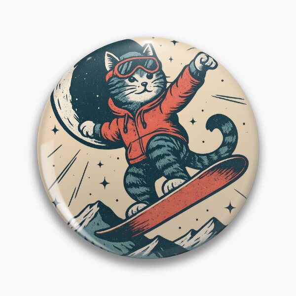 Item preview, Vintage Snowboarding Cat designed and sold by legendaryskins.