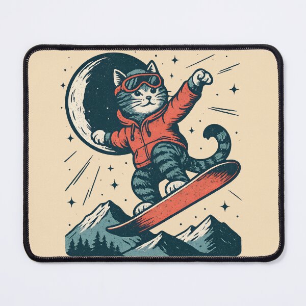 Item preview, Vintage Snowboarding Cat designed and sold by legendaryskins.