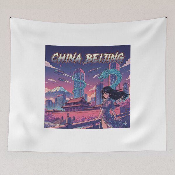 Item preview, Retro Anime China Beijing Travel T Shirt Design designed and sold by ANIMEX00.