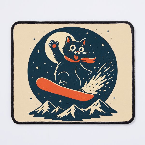 Item preview, Funny Snowboarding Cat designed and sold by legendaryskins.