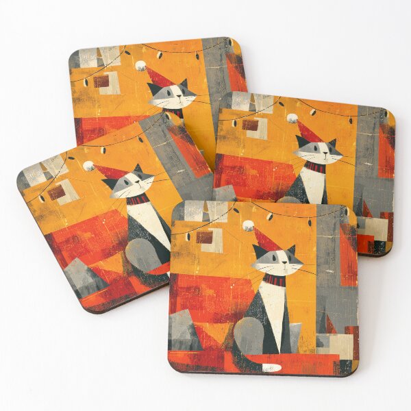Item preview, Modern Christmas Cat designed and sold by Dusk Atelier.
