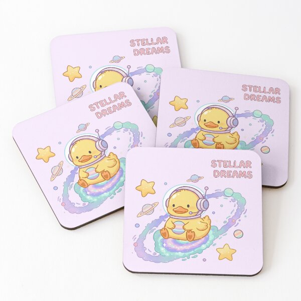 Item preview, Stellar Dreams Cute Duck Astronaut Sticker Kawaii Pastel Cozy Space Die-Cut Vinyl designed and sold by cozy corner co. .