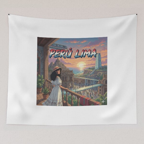 Item preview, Retro Anime Peru Lima Travel T Shirt Design designed and sold by ANIMEX00.