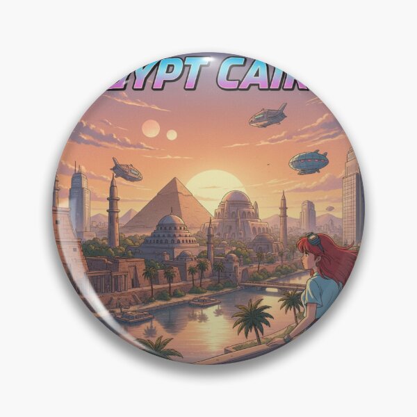 Artikelvorschau, Retro-Anime-T-Shirt-Design für Ägypten und Kairo – Reise-T-Shirt-Design entworfen und verkauft von ANIMEX00.