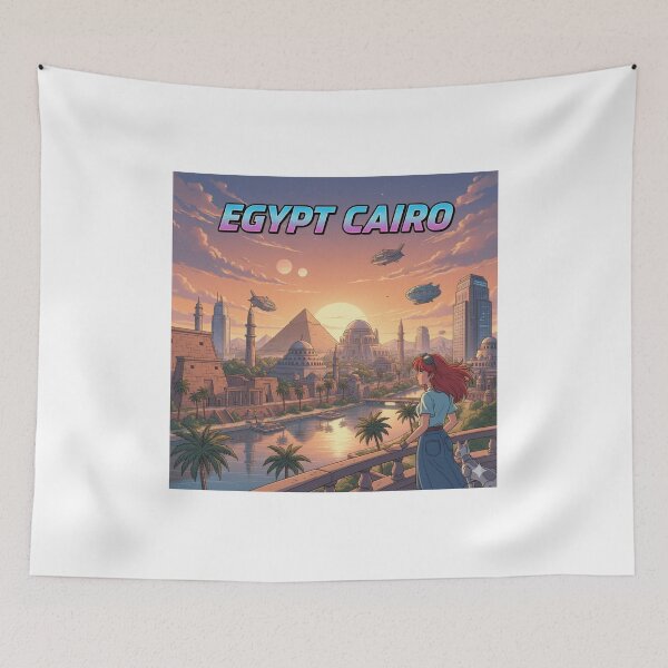 Item preview, Retro Anime Egypt Cairo Travel T Shirt Design designed and sold by ANIMEX00.