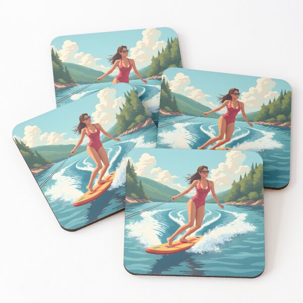 Item preview, Woman Water Skiing Fun Summer  Day designed and sold by BDLdesigns.