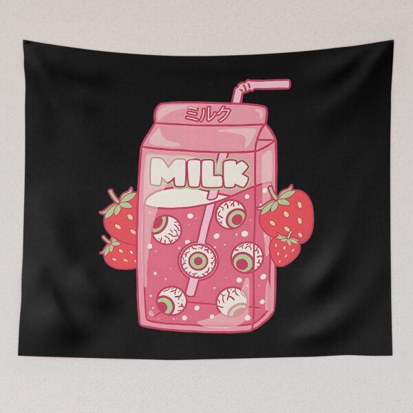 Item preview, Weirdcore Aesthetic Kawaii Strawberry Milk designed and sold by DominicAquino.