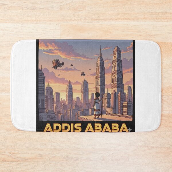 Artikelvorschau, Retro Anime Äthiopien Addis Abeba Reise-T-Shirt-Design entworfen und verkauft von ANIMEX00.