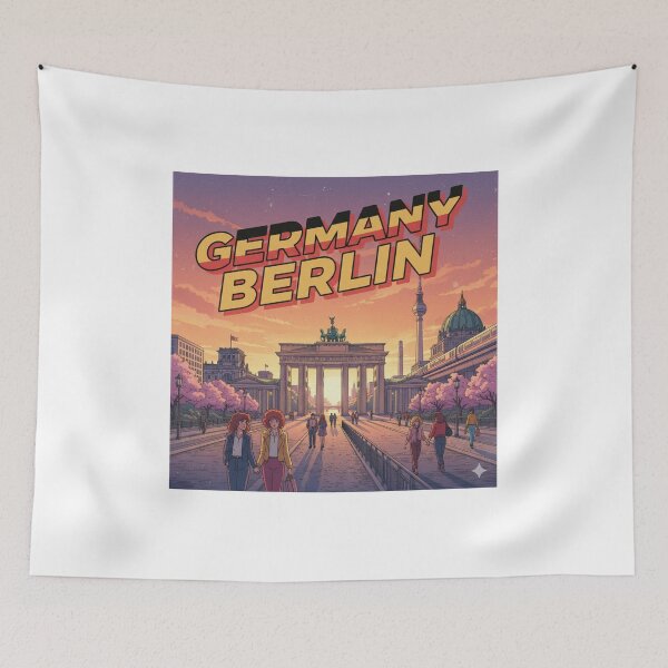 Item preview, Retro Anime Germany Berlin Travel T Shirt Design designed and sold by ANIMEX00.