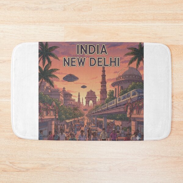 Item preview, Retro Anime India New Delhi Travel T Shirt Design designed and sold by ANIMEX00.