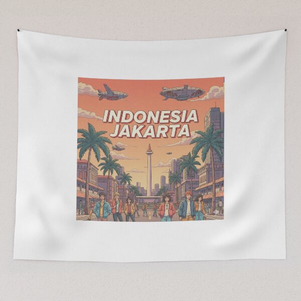 Item preview, Retro Anime Indonesia Jakarta Travel T Shirt Design designed and sold by ANIMEX00.