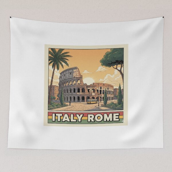 Item preview, Retro Anime Italy Rome Colosseum Travel T Shirt Design designed and sold by ANIMEX00.