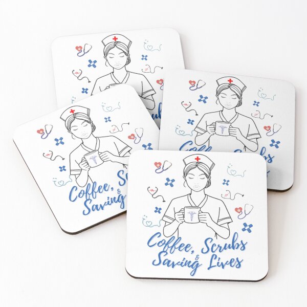 Item preview, Coffee, Scrubs & Saving Lives – Funny Nurse Life Design for Registered Nurses and Nursing Students designed and sold by VibranPalette.