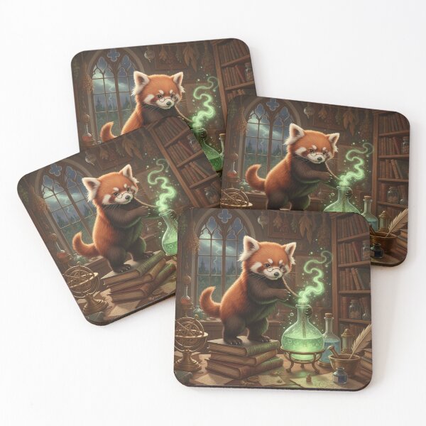 Item preview, Red Panda Alchemist – Cute Magic Scientist Animal Art – Fantasy Cottagecore Academia Design designed and sold by MadeByACJ.