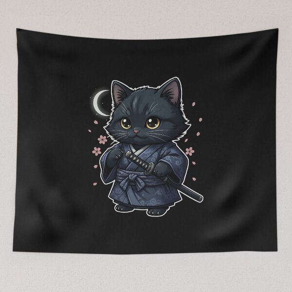Item preview, Samurai Cat  Cute Samurai Kitten Japanese Art  Kawaii  designed and sold by facegm.