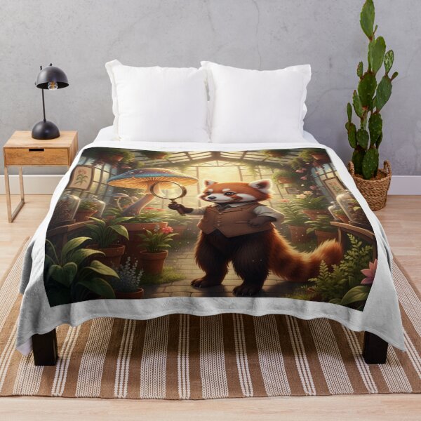 Item preview, Red Panda Botanist – Cute Nature Explorer Art – Cottagecore Fantasy Garden Aesthetic Design designed and sold by MadeByACJ.