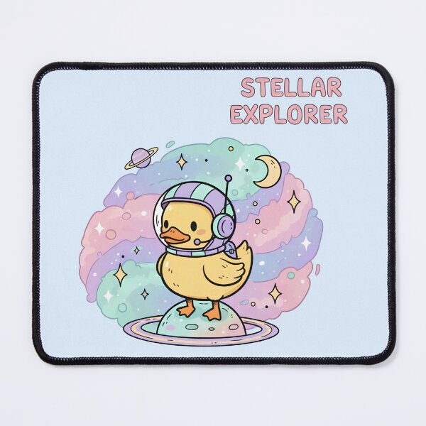Item preview, Stellar Explorer Cute Duck Astronaut Sticker Kawaii Space Cloud Pastel Planet Vinyl designed and sold by cozy corner co. .
