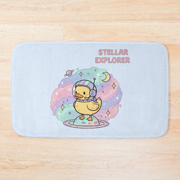 Item preview, Stellar Explorer Cute Duck Astronaut Sticker Kawaii Space Cloud Pastel Planet Vinyl designed and sold by cozy corner co. .