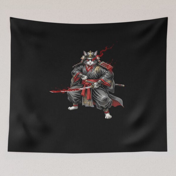 Item preview, Samurai Cat - Japan Warrior Katana Power  designed and sold by facegm.