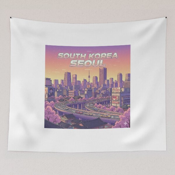 Item preview, Retro Anime South Korea Seoul Travel T Shirt Design designed and sold by ANIMEX00.