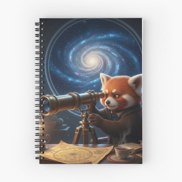 Artikelvorschau, Roter Panda als Astronom – Kosmische Sternenbeobachtung – Fantasievolles Design für Weltraumforscher entworfen und verkauft von MadeByACJ.