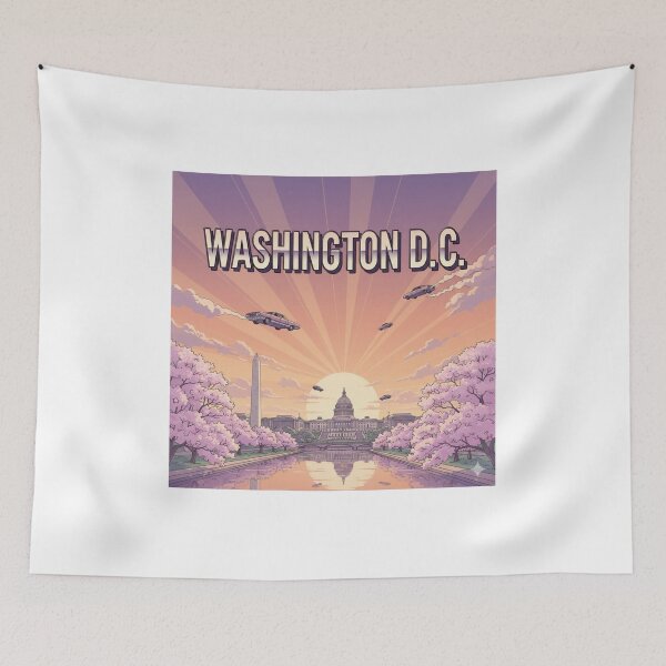 Item preview, Retro Anime United States Washington D.C. Travel T Shirt Design designed and sold by ANIMEX00.