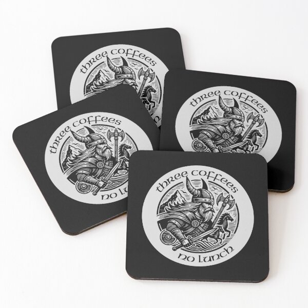 Item preview, Three Coffees No Lunch Viking Meme designed and sold by AESTHETISCAPES.