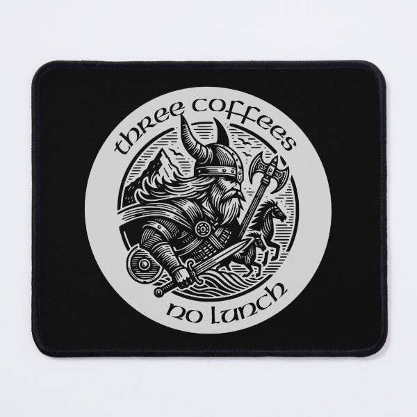Item preview, Three Coffees No Lunch Viking Meme designed and sold by AESTHETISCAPES.