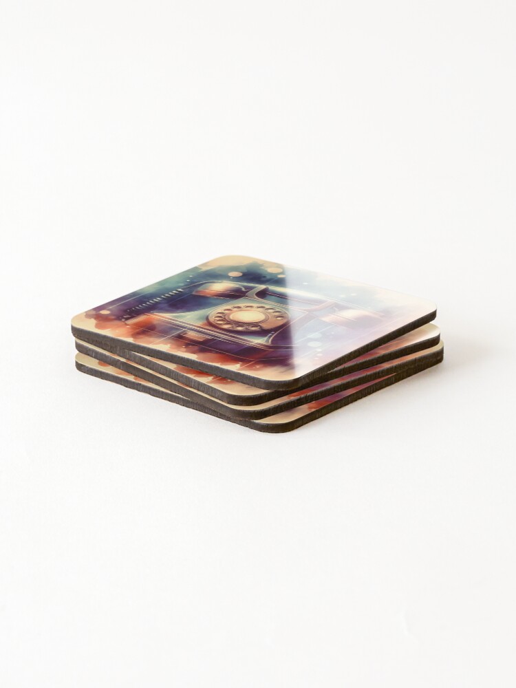 Thumbnail 4 of 5, Coasters (Set of 4), Retro Telephone designed and sold by GraphicsClub.