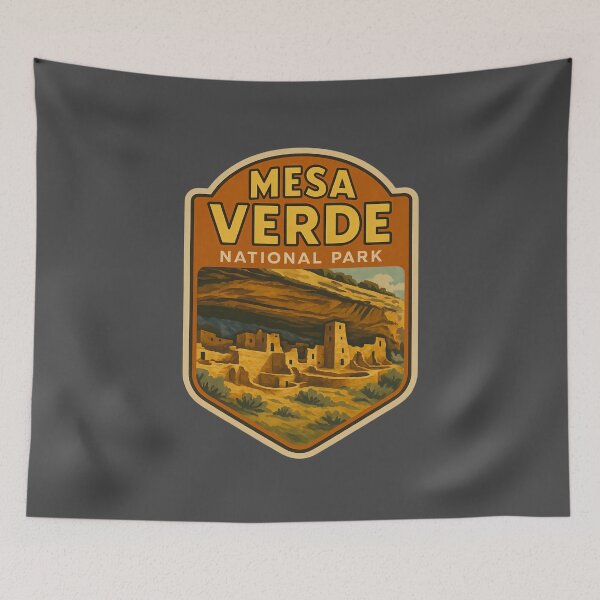 Item preview, Vintage American National Park Print: Mesa Verde designed and sold by PinUpPizzazz.