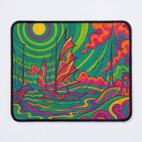Item preview, “Cosmic Voyage – Trippy Psychedelic Sailing Artwork” designed and sold by Hippielove71.