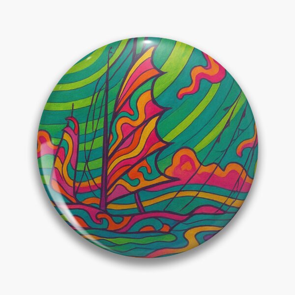 Item preview, “Cosmic Voyage – Trippy Psychedelic Sailing Artwork” designed and sold by Hippielove71.