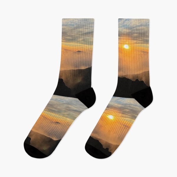 Item preview, Golden Sunset Over Misty Mountains and Clouds designed and sold by TrisaThyme.
