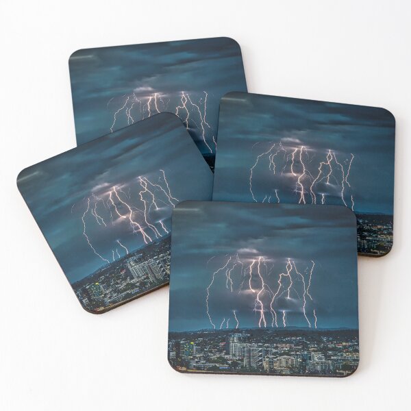 Item preview, Dramatic Lightning over city skyline designed and sold by pcole123.
