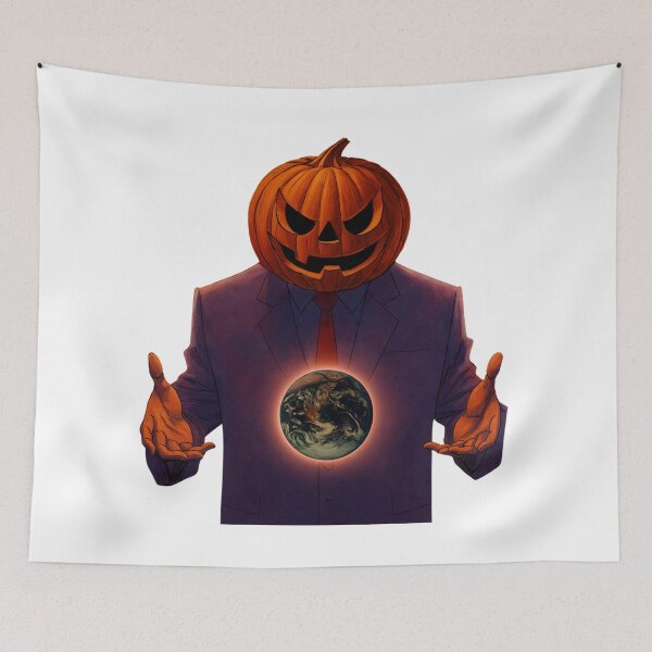 Item preview, Mysterious Pumpkin-Head Entity Holding the Earth designed and sold by Imageture-Art.