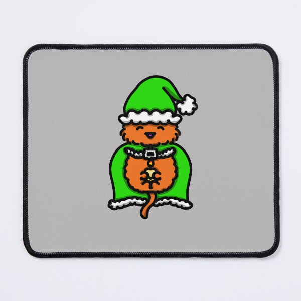 Item preview, Green Holiday Santa Cat with Candle designed and sold by DragginThruTime.