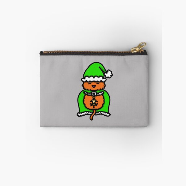 Item preview, Green Holiday Santa Cat with Candle designed and sold by DragginThruTime.