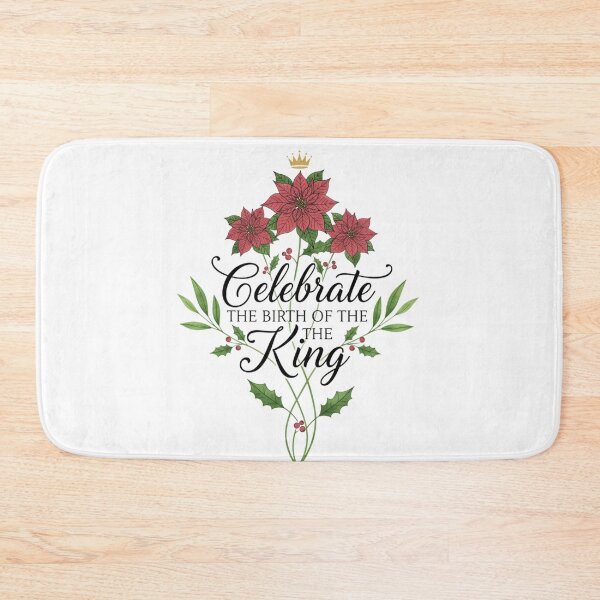 Item preview, "Celebrate the Birth of the King" Christian Christmas Logo | Elegant Poinsettia Floral Desig designed and sold by Gahyl7.