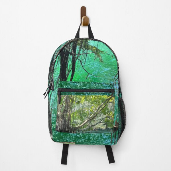 Item preview, Hanging Tree Roots Over Shimmering Emerald Green Water designed and sold by TrisaThyme.