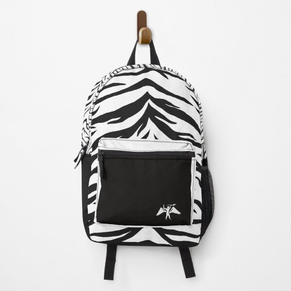 Item preview, White Backpack with Black and Grey Tiger Stripes designed and sold by The-aesthete-a.