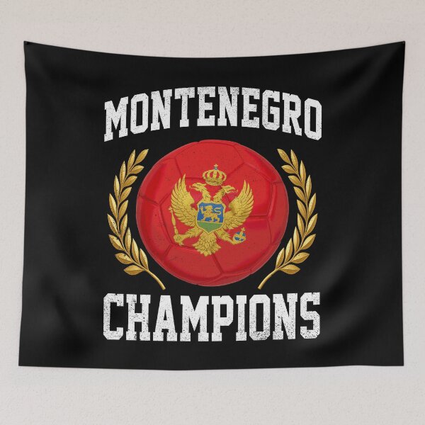 Item preview, SOCCER BALL FLAG CHAMPIONS - MONTENEGRO - Fans and Teams for Men and Women T-shirt designed and sold by wallsandpatts.